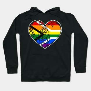 Gay Pride Flag of South Africa LGBT+ Heart Hoodie